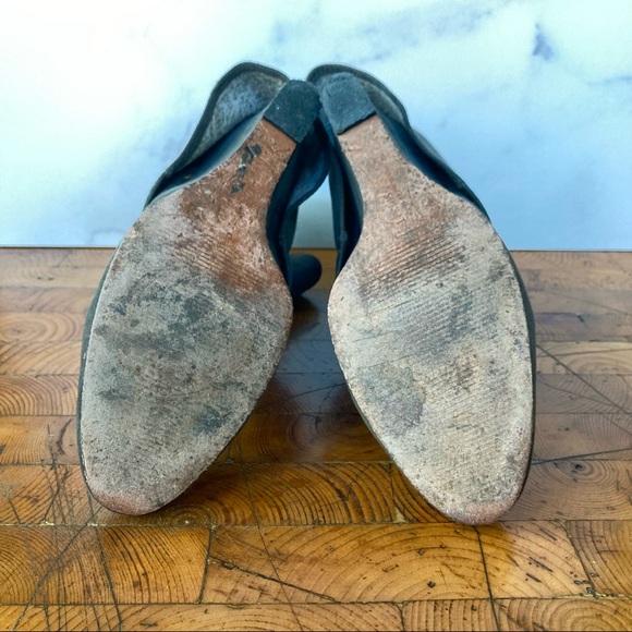 RARE Tara Subkoff Grey Suede Cuffed Wedge Booties - Picture 5 of 8